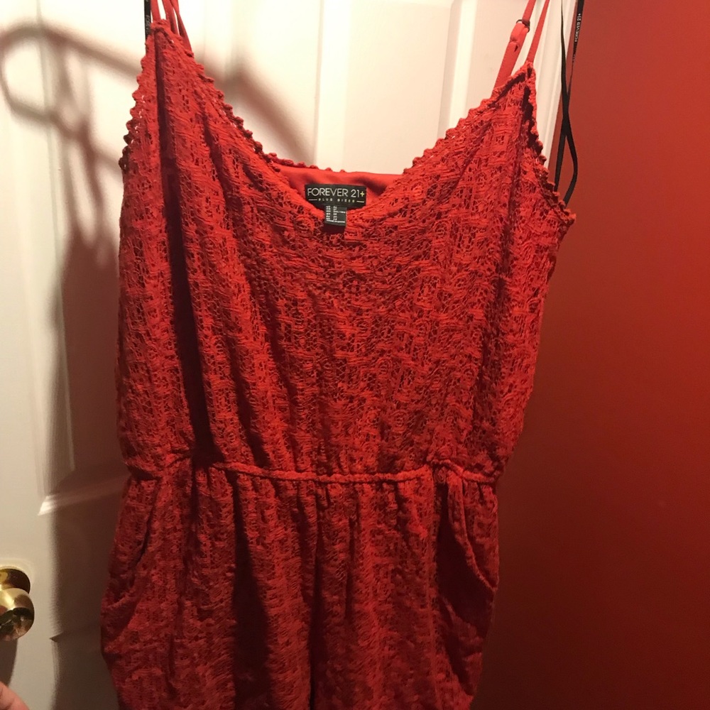 Forever 21 Lace Romper- Rust